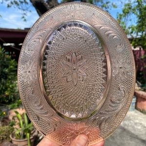 Vintage Tiara 4 piece oval pink plates.